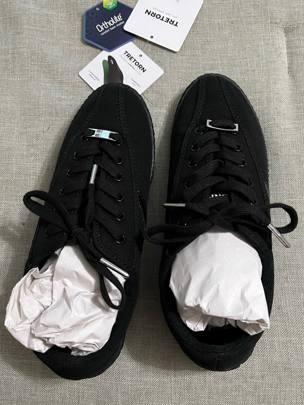 Tretorn women’s Black Canvas Sneakers